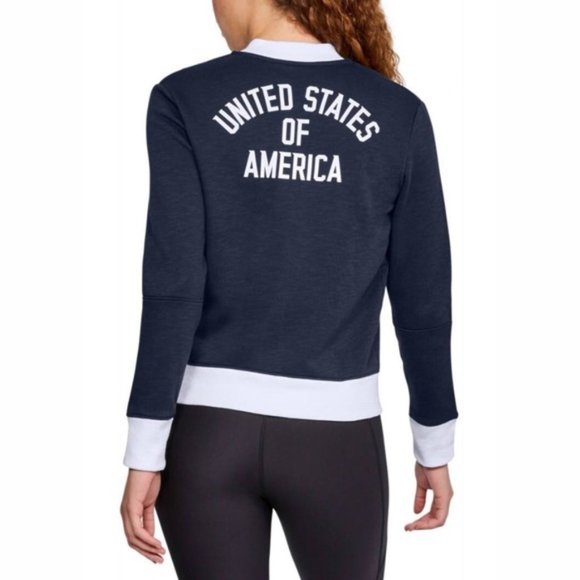 Under Armour Team USA ZipFront Sweatshirt Bomber Jacket Patriotic Size S NWT - Picture 4 of 16